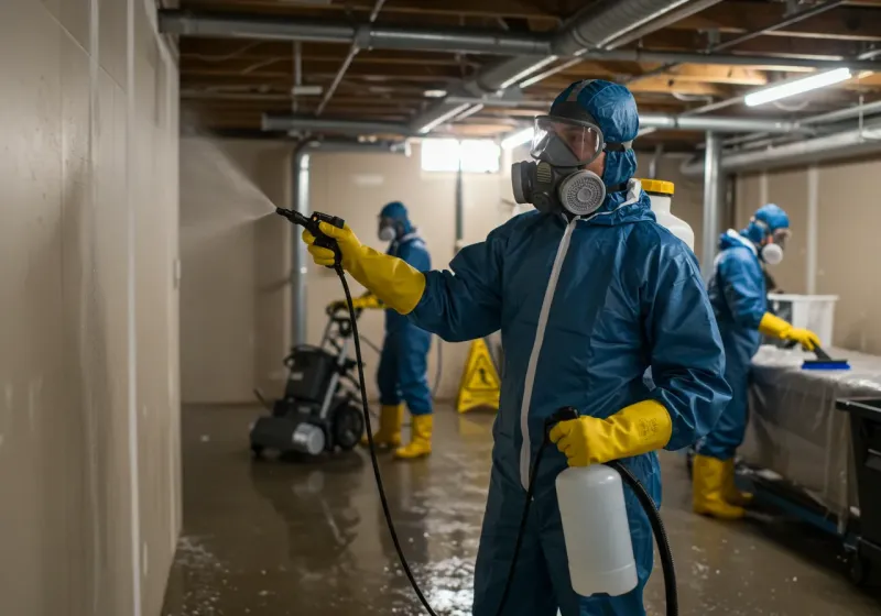 Basement Sanitization and Antimicrobial Treatment process in George West, TX