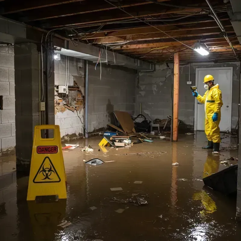 Flooded Basement Electrical Hazard in George West, TX Property